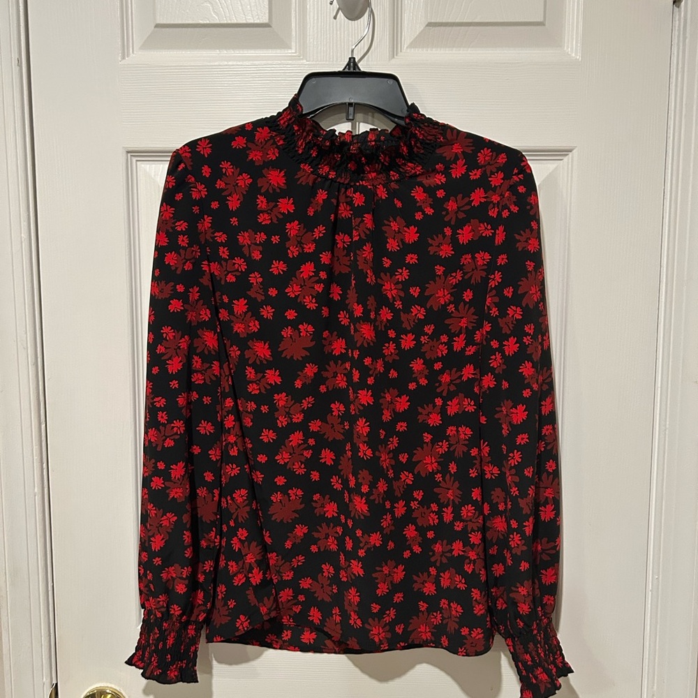 Sanctuary Black and Red Floral Blouse